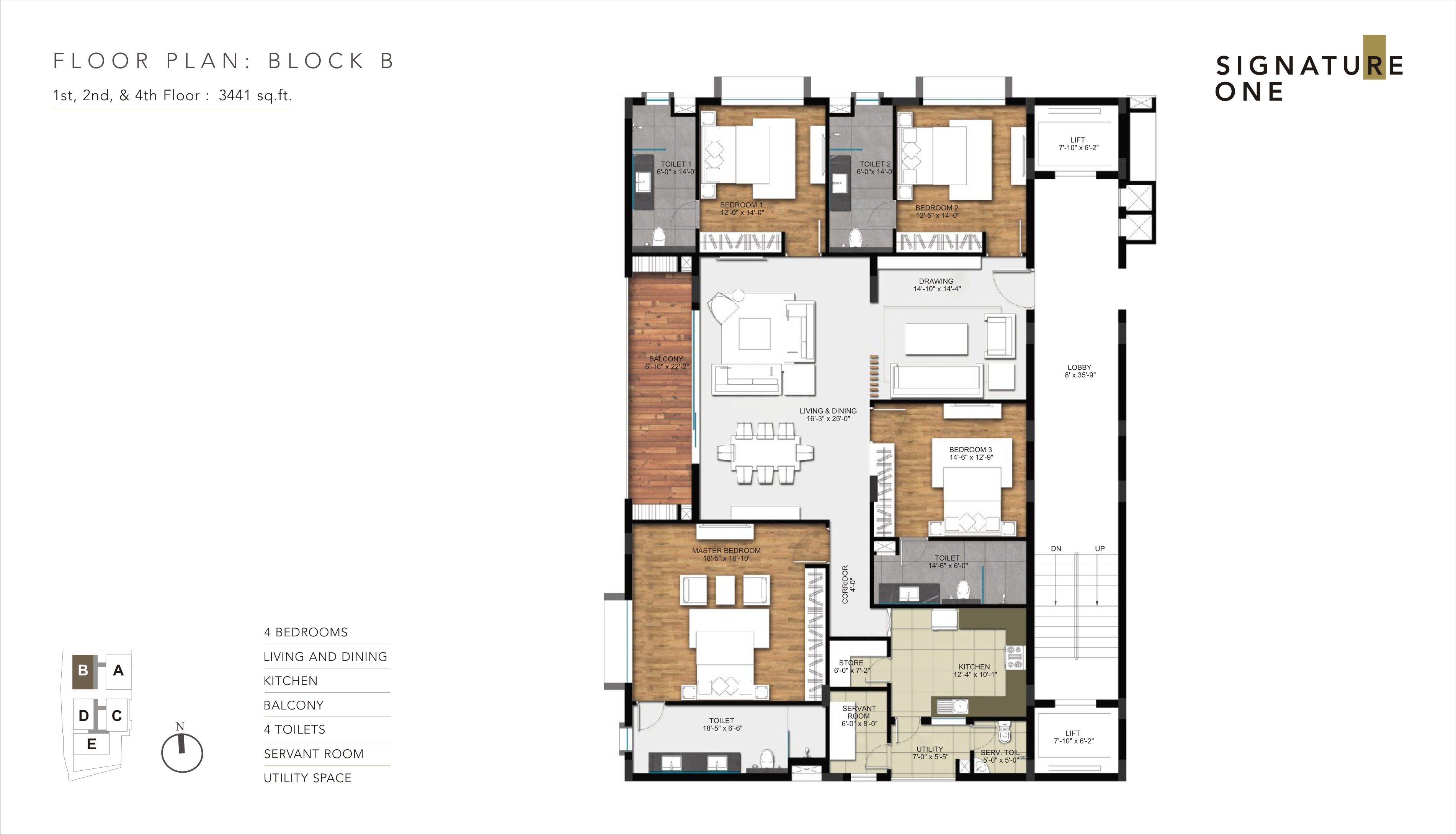 BLOCK B - 1, 2, 3, 4 FLOOR